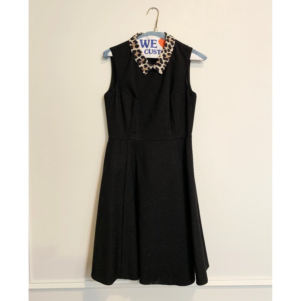 Kate Spade Rissa Leopard Print Collar A-Line Dress